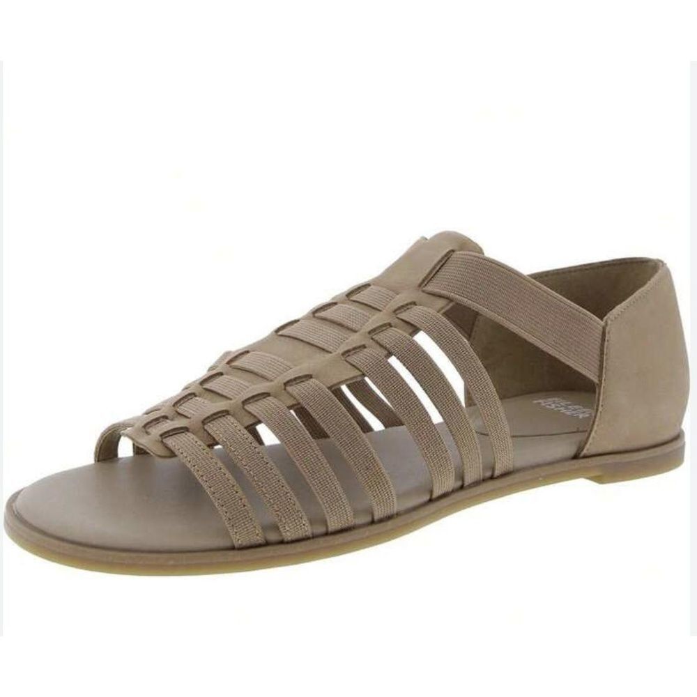 Eileen Fisher Sandal 6.5 Gladiator Strappy Flat Sole Boho Minimalist Brown Rato